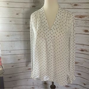 Ann Taylor long sleeved blouse.  Black and white.  Size Small.